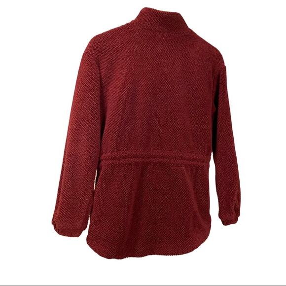 Woolrich maroon fleece full zip lined jacket Size S - Picture 2 of 10